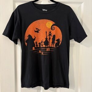 Disney Nightmare Before Christmas Black Orange Halloween Short Sleeve T Shirt